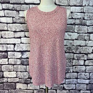 Athleta Raspberry & White Sleeveless Top Size MP
